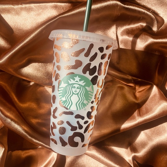 Leopard Print Rose Gold Starbucks Cup - Picture 3 of 3